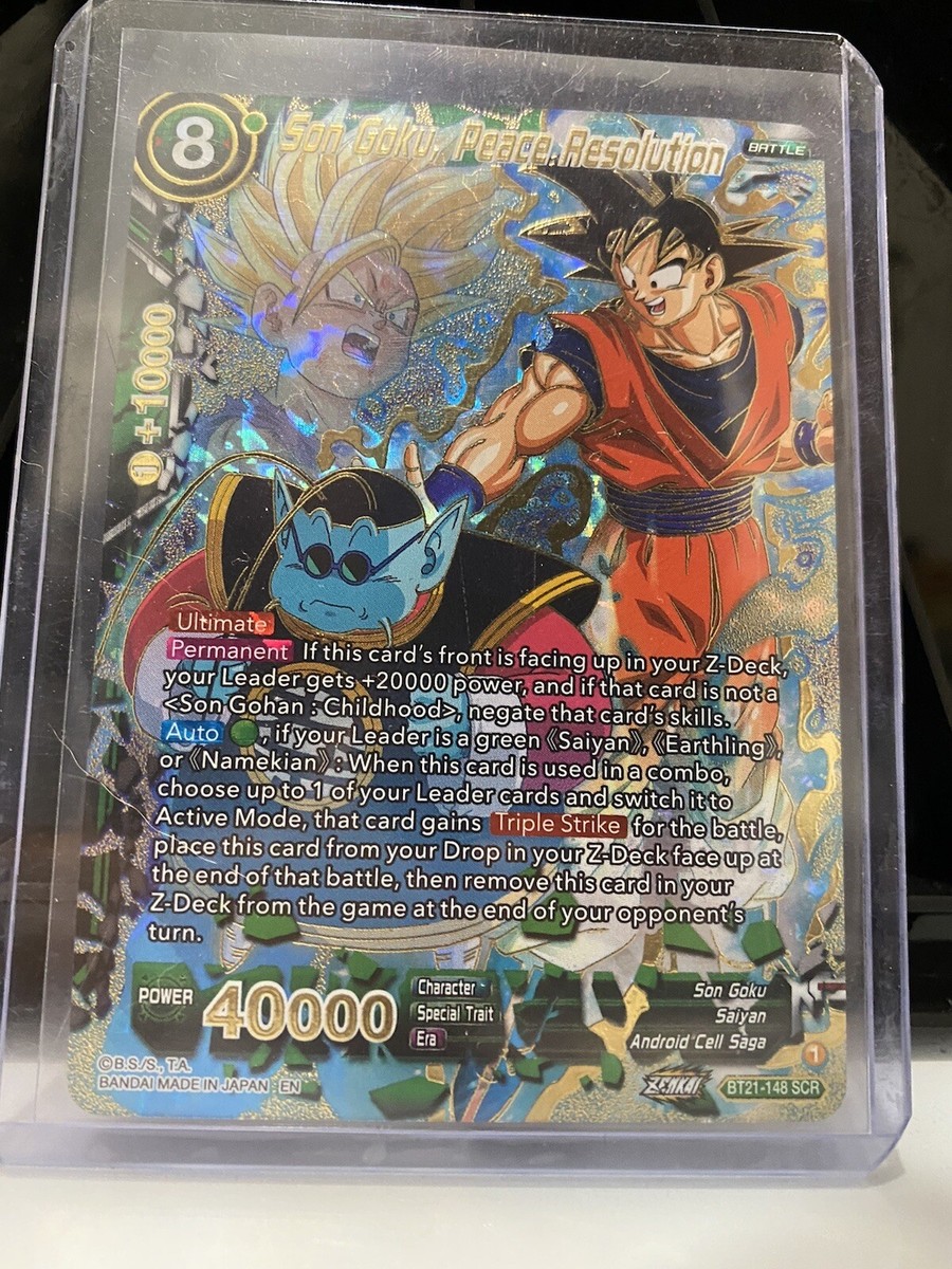 Dragon Ball Super TCG Son Goku, Peace Resolution BT21-148 SCR NM