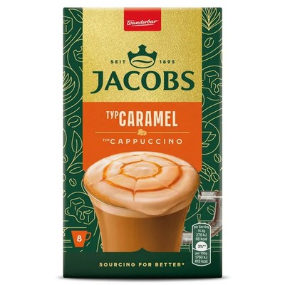 8 x Jacobs CAPPUCCINO CARAMEL - Instant Coffee - 8 x 8 Sachets 96g