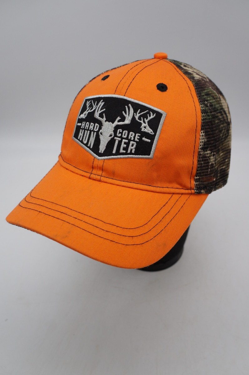 Hard Core Hunter Strapback Hat Baseball Cap Safety Blaze Orange