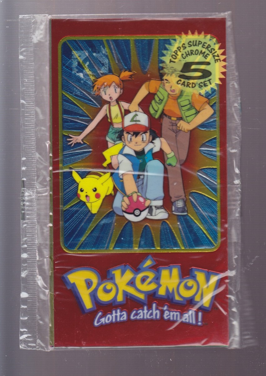 Pokemon Topps Chrome Foil Supersize Jumbo 5 Card Set SEALED TV | eBay