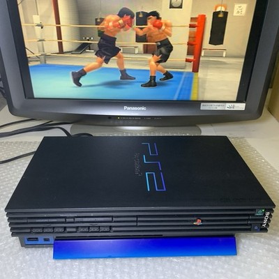 PS2 SCPH-10000 Fat w/ Horizontal Stand Blue-CONSOLE Only- NTSC-J