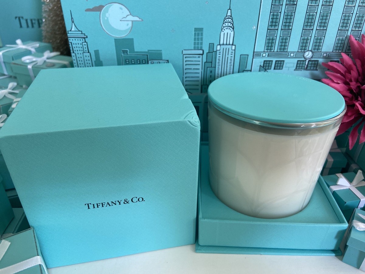 Tiffany&Co Scented Candle Blue Metal Cover Cedar Chestnut Moss