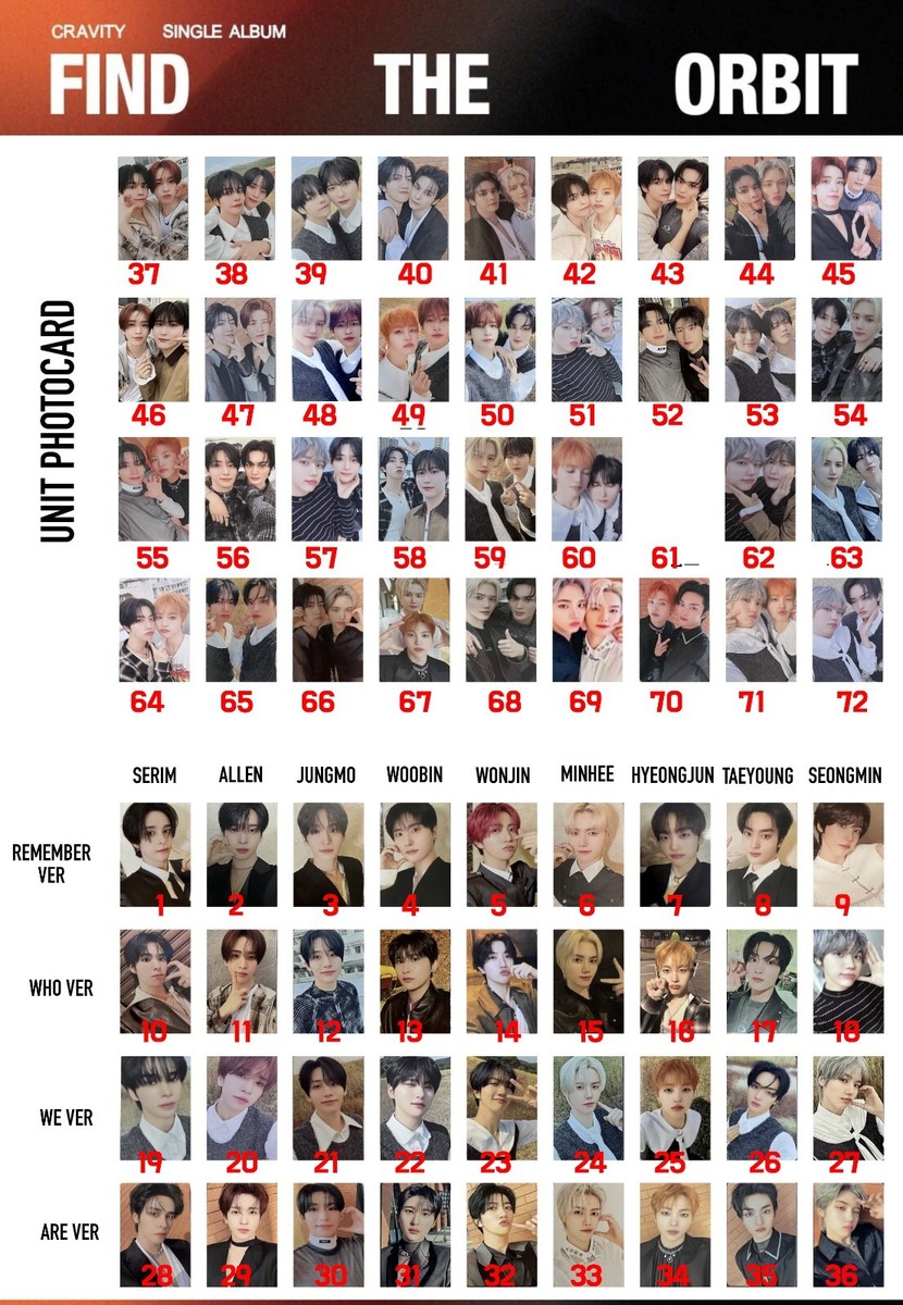 CRAVITY - [FIND THE ORBIT] Album Official Original PHOTOCARD KPOP