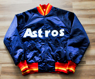 Houston Astros STARTER Jacket Satin MLB Navy Blue Vintage 80's
