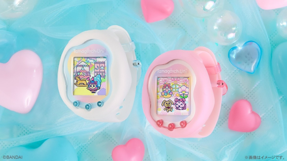 Tamagotchi Uni Aurora Pink & Prism White Color Premium Bandai