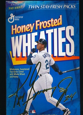 KEN GRIFFEY JR 1996 Honey Frosted Wheaties Twin Cereal Box 38oz