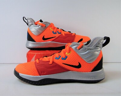 Nike PG Paul George 3 NASA GS Black Orange Basketball Shoes Sz 6Y