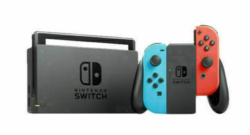 Nintendo Switch V1 (2017) - 32GB Grey Console Neon Pink/Green