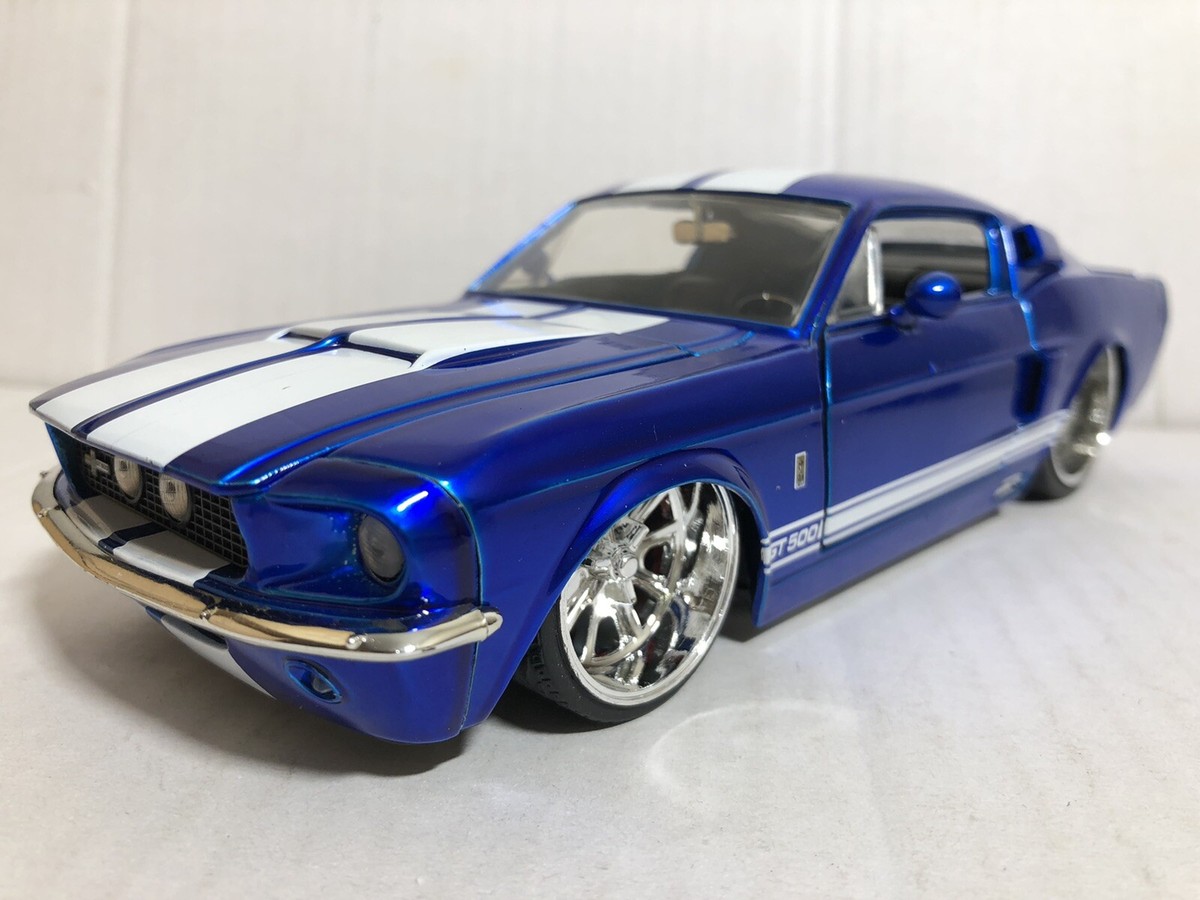 JADA BIGTIME BTM 1967 SHELBY GT 500KR BLUE / WHITE STRIPES 1:24