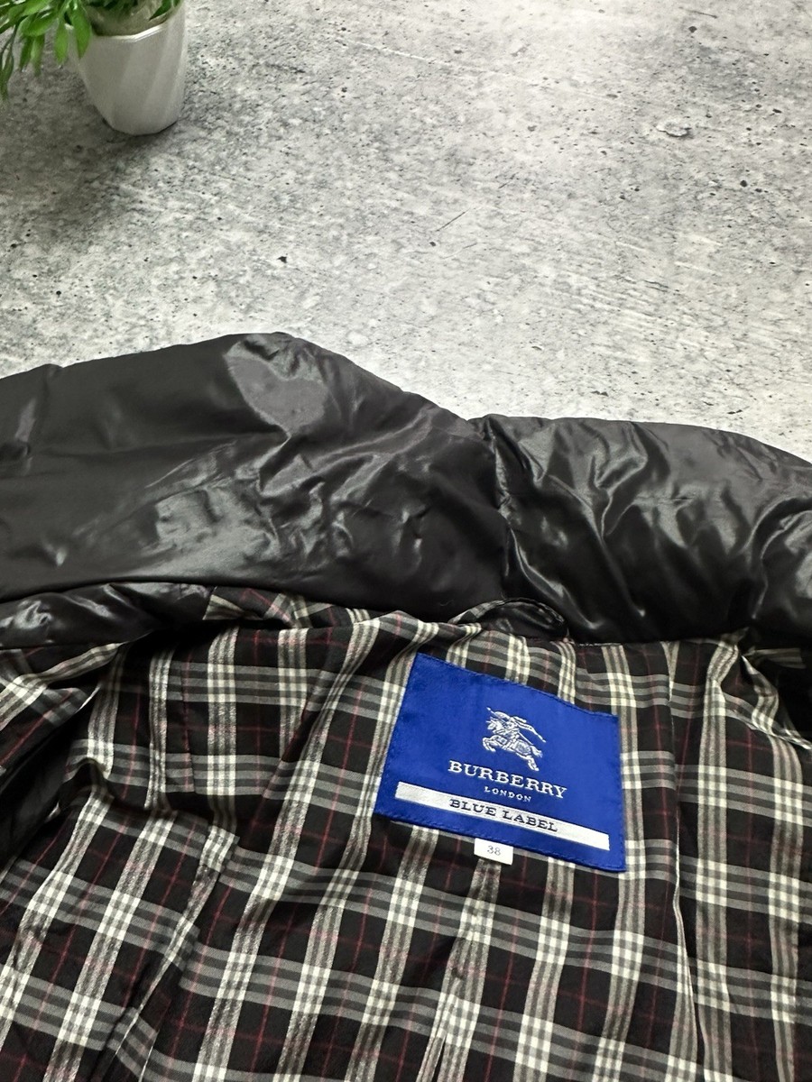 Vintage 90s Burberry Blue Label Down Puffer Designer Jacket