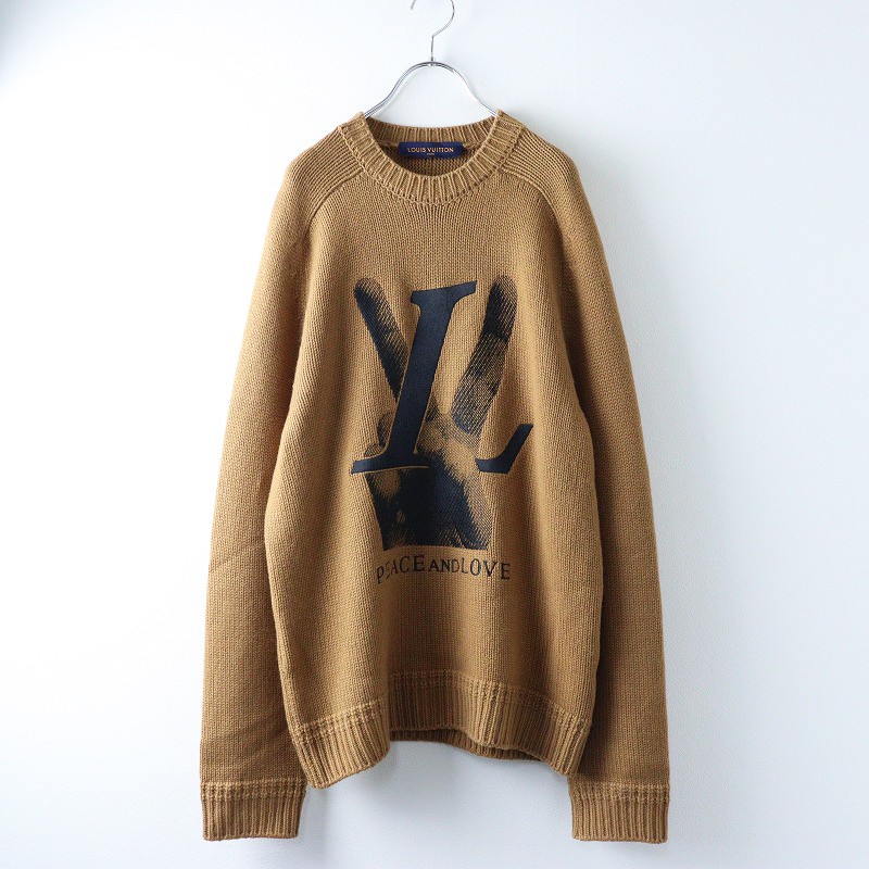 Beautiful Louis Vuitton Cashmere x Vicuna Hand LV Embroidery Crew
