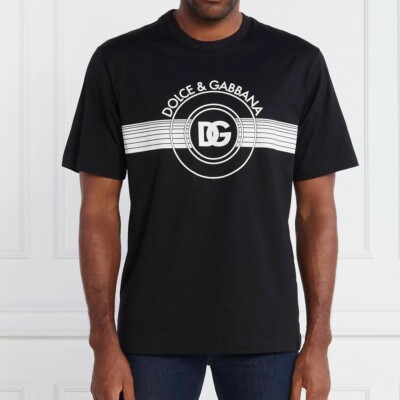 Dolce & Gabbana Interlock Logo Prin Men's T-Shirt Black | eBay