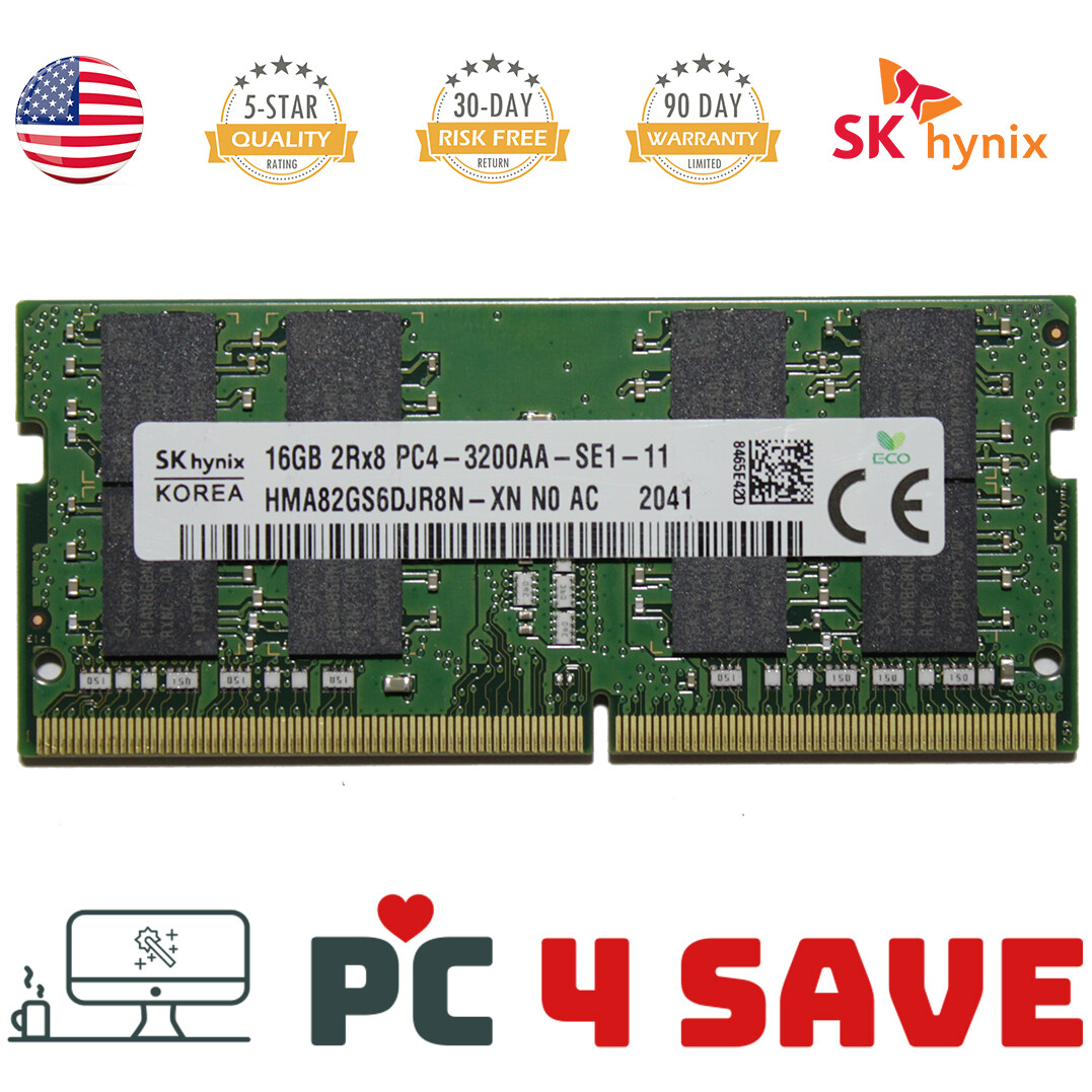 SK Hynix 16GB DDR4 2RX8 PC4-3200AA SODIMM Laptop Memory RAM