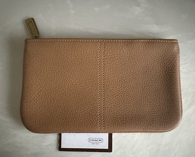 COACH VINTAGE SONOMA WHEAT NATURAL GRAIN LEATHER ZIP COSMETIC