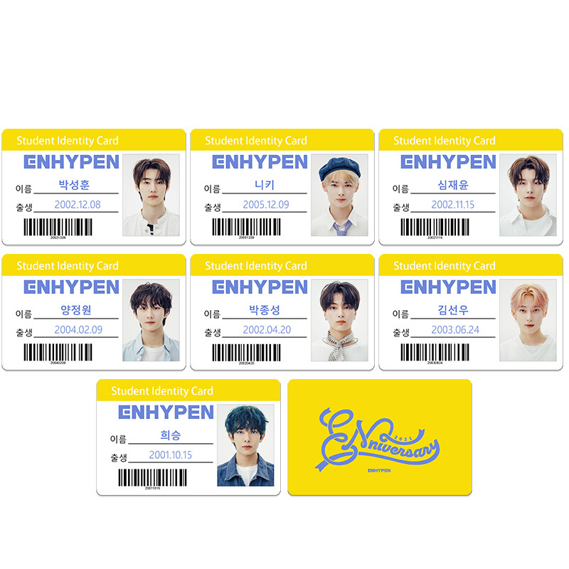 Kpop ENHYPEN ENniversary Plastic ID Photo Card Photograph SUNOO