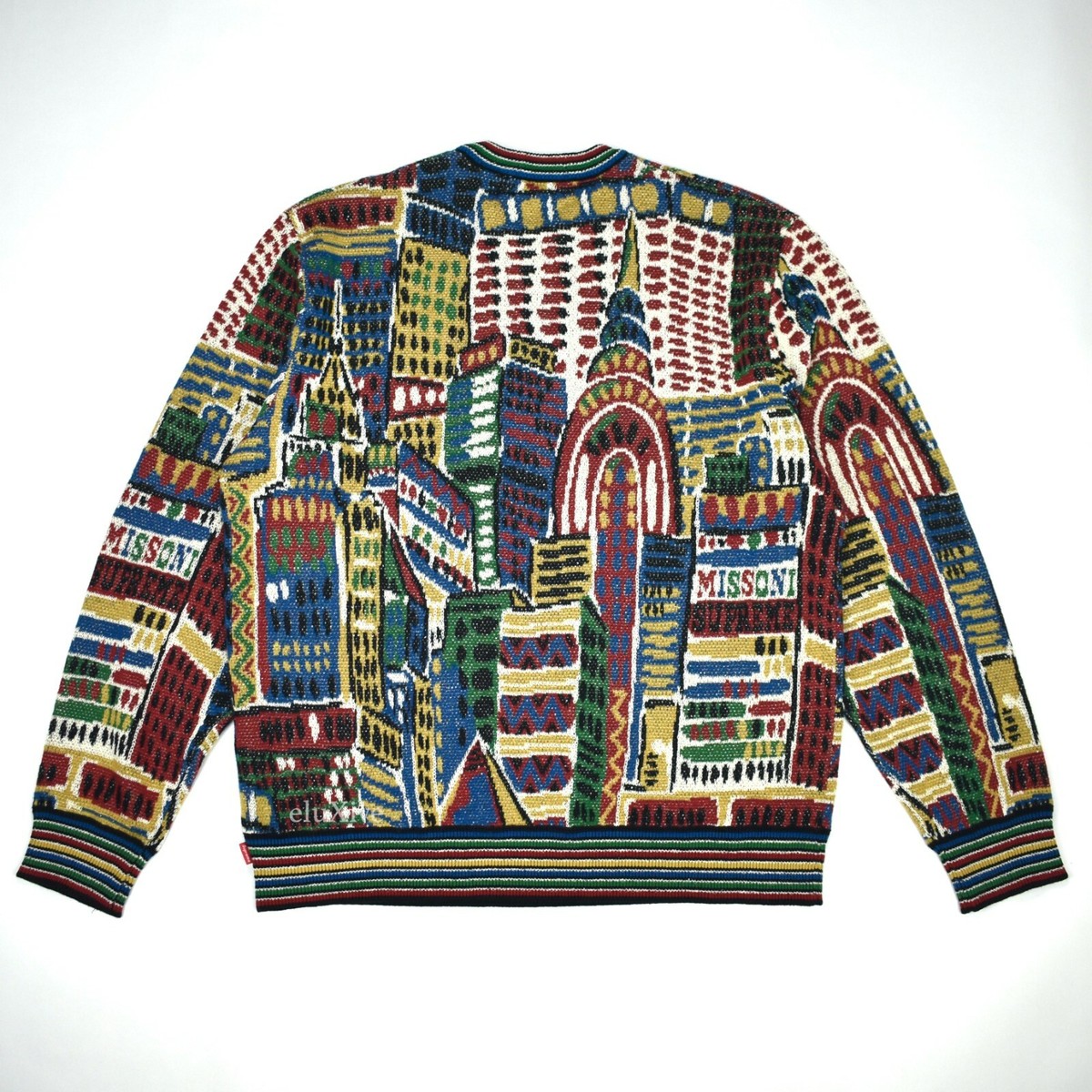 NWT Supreme Missoni Multicolor Skyline Jacquard Logo Knit Sweater