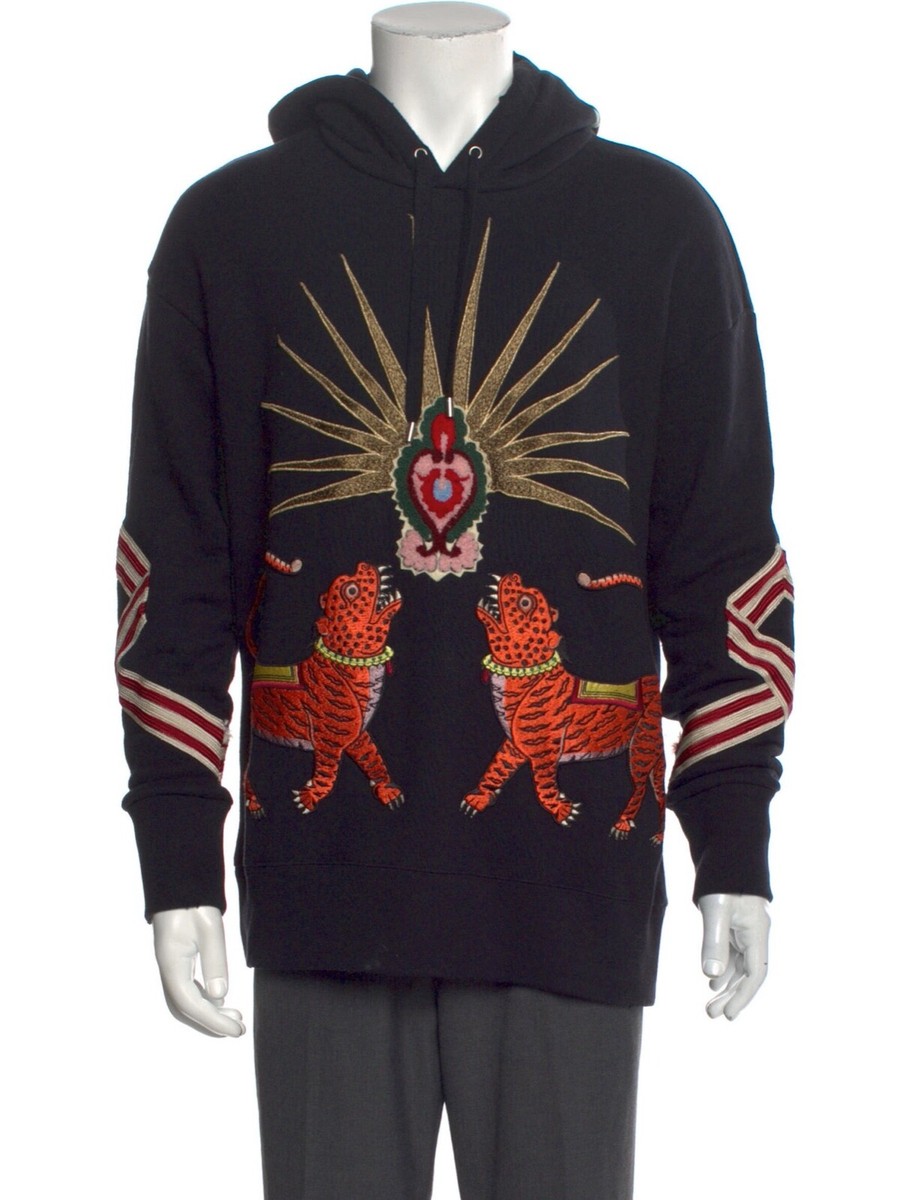 Gucci Two Tiger Graphic Embroidered Hoodie OS S | eBay