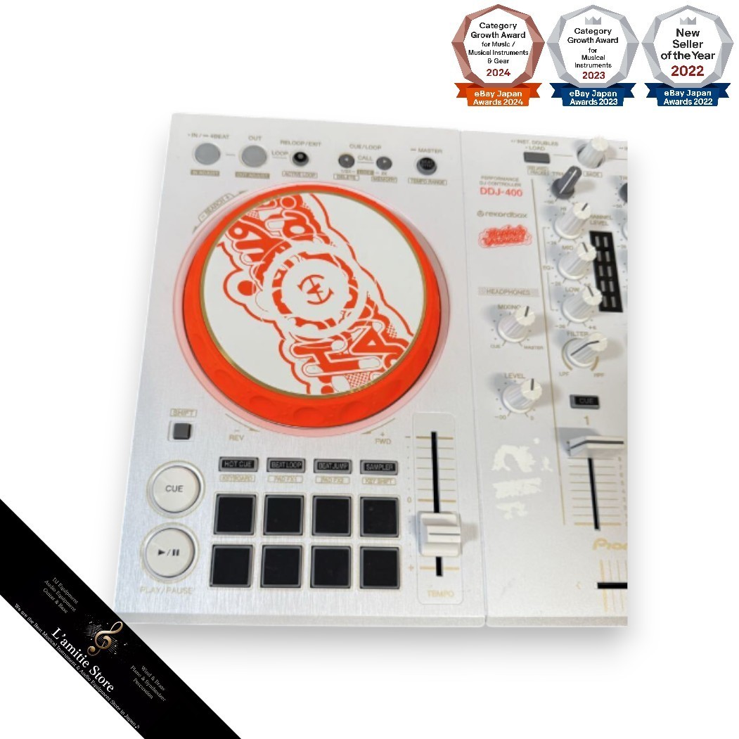 Pioneer DJ DDJ-400-HA DJ Controller - White/Orange for sale online