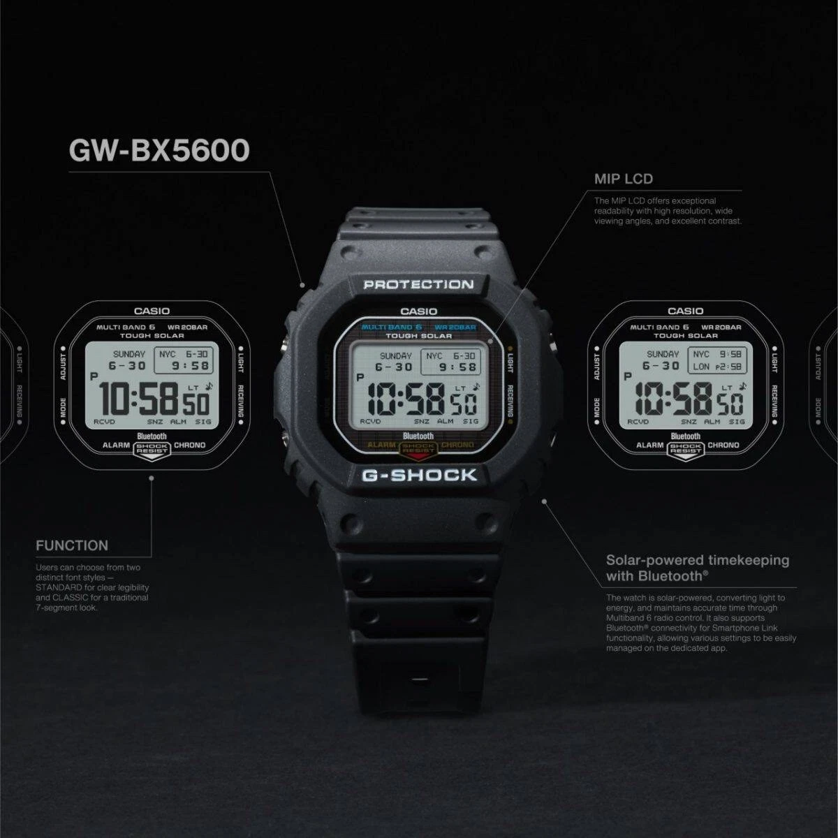Casio G-SHOCK GW-BX5600-1A Men Watch Bluetooth Digital Tough Solar