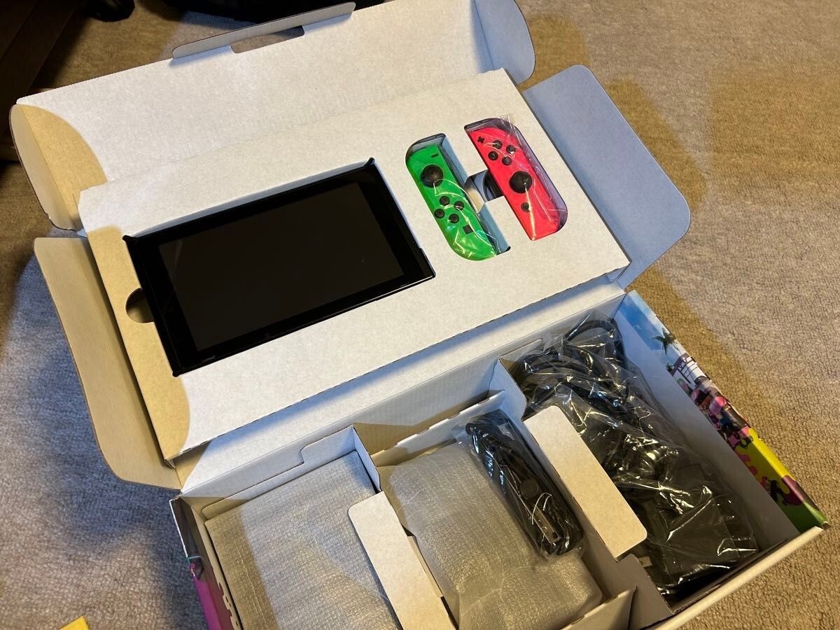 Nintendo Switch Console System Splatoon 2 Neon Pink Neon Green（No