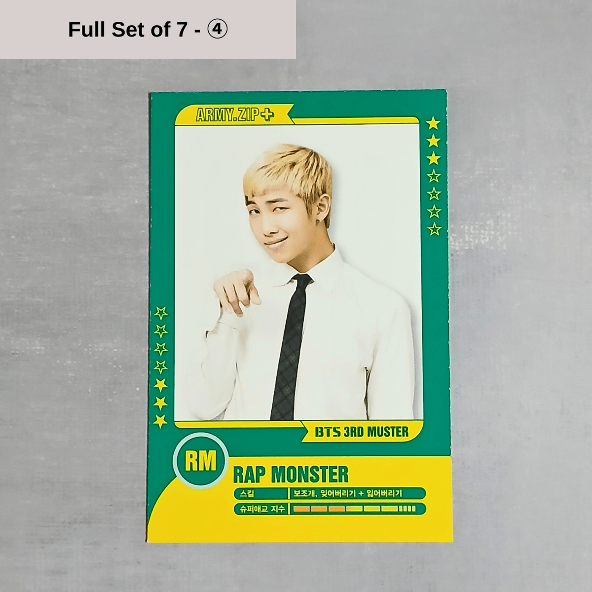 BTS 3rd Muster Seoul ARMY Zip+ Official Player Card Set - RM