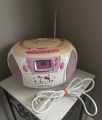 Vintage Hello Kitty CD Boombox Cassette Player AM/FM Radio KT2028A