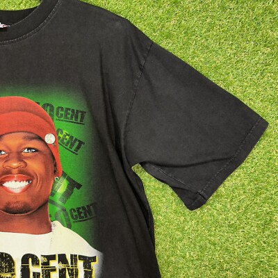 50 Cent Rap Tee G Unit T Shirt Vintage Size XL Black Hip Hop Fade