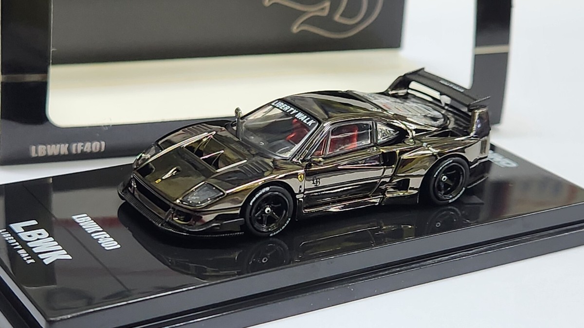 1:64 Inno64 Ferrari F40 LBWK Chrome Black Diecast | eBay