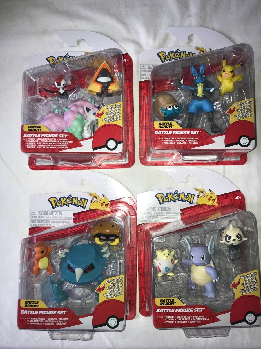 4 Jazwares POKEMON Battle Ready FIGURE SET PKW3051-PKW3054 Vinyl