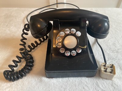 Bell System Western Electric black rotary phone F-1 Model 302