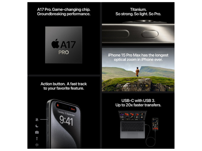 Apple iPhone 15 Pro 256GB UNLOCKED Natural Titanium Dual SIM