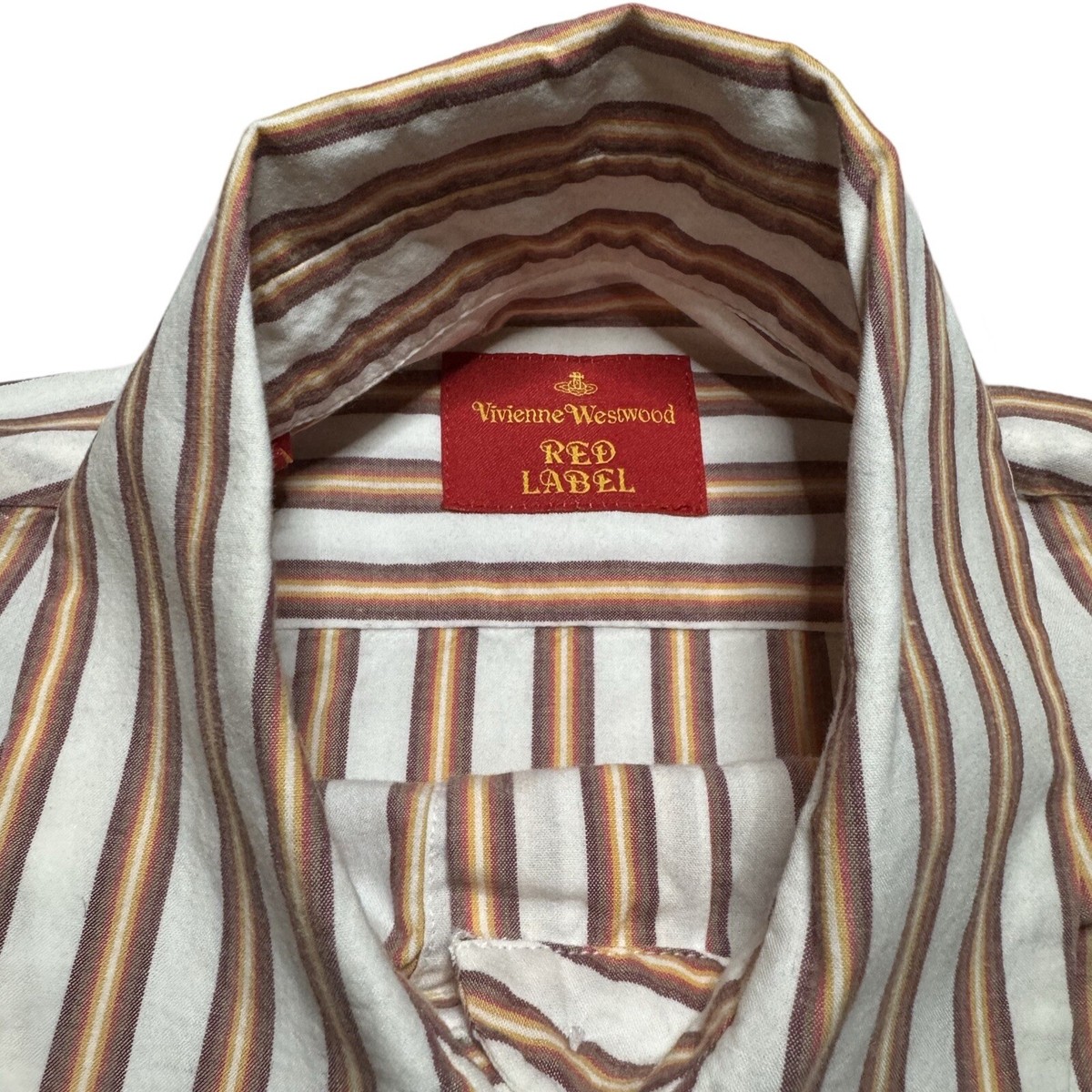 Vivienne Westwood Red Label Stripe button Up Orb logo embroidered