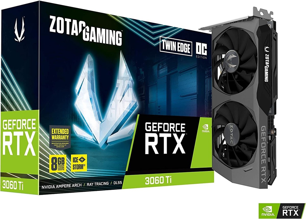ZOTAC GeForce RTX 3060 Ti Twin Edge Gaming 8GB GDDR6 Graphics Card