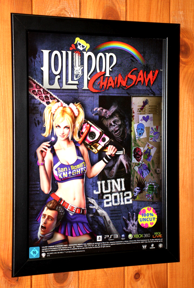 Lollipop Chainsaw PS3 Xbox 360 Old Rare Small Promo Poster / Ad
