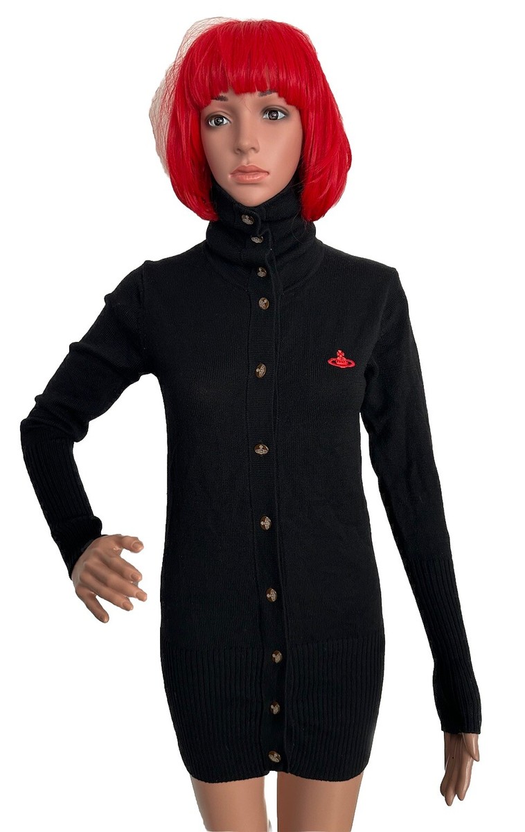 VIVIENNE WESTWOOD Cardigan Red Label Orb Logo Black Made In Italy
