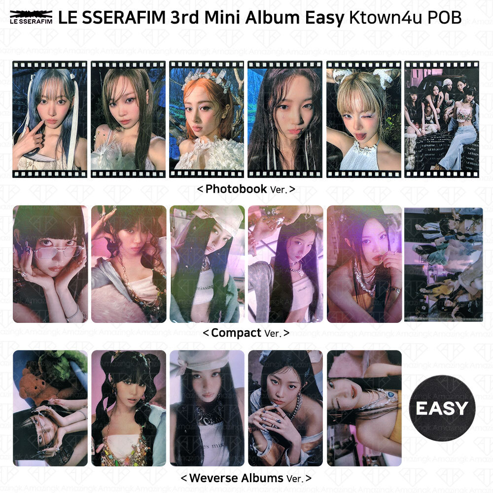 Le Sserafim 3rd Mini Album Easy Ktown4u POB Photocard KPOP K-POP