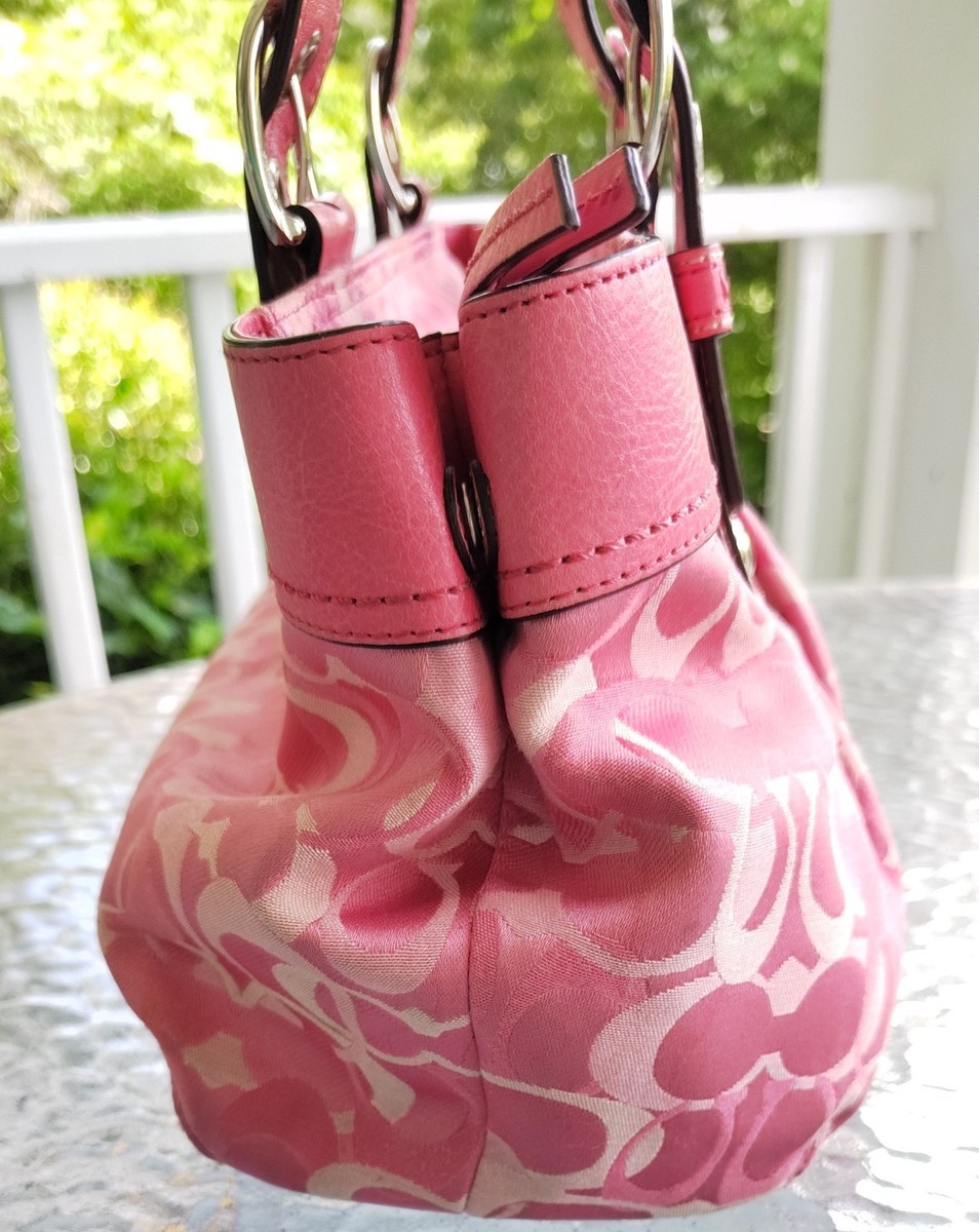 Coach LARGE F14492 Pink Soho Y2K Signature C Canvas Pleated