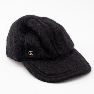 Gucci Mohair Baseball Cat GG Black Hat size M | eBay