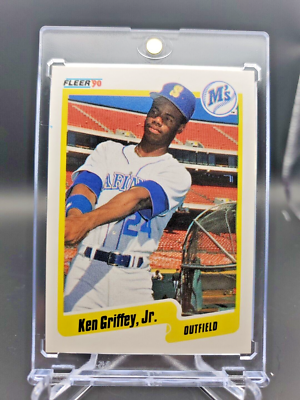 Ken Griffey Jr. 1990 Fleer #513 Misprint Error Blue Heart On Front