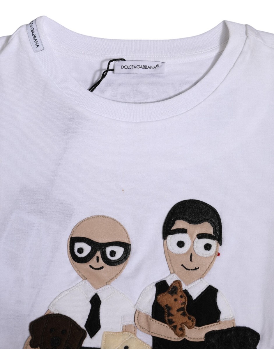 DOLCE & GABBANA Kids T-shirt White Cotton #DGFamily Patch Boys s