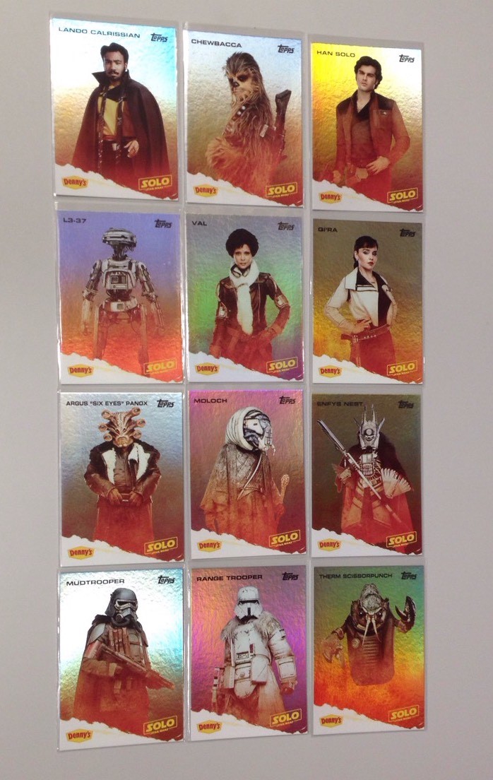 SOLO: A STAR WARS STORY - Complete 12-Card FOIL Set 2018 Denny's