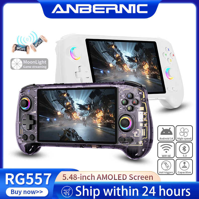 ANBERNIC RG557 Handheld Game Console Android 14 5.48' AMOLED