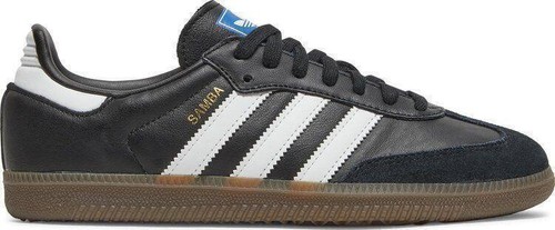 Adidas Samba OG C Sneakers Leather Black White Gum Kids Size 11K