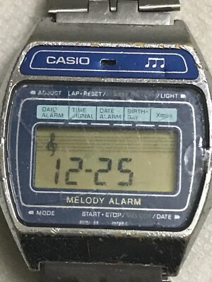 Vintage Casio M-1230 Melody Alarm LCD Watch Japan 1980 Unit 82
