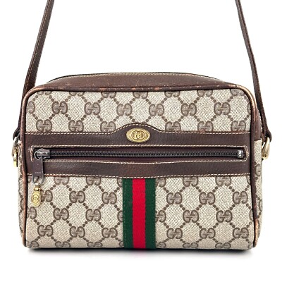 Vintage GUCCI Sherry Line GG Canvas PVC Shoulder Bag | eBay