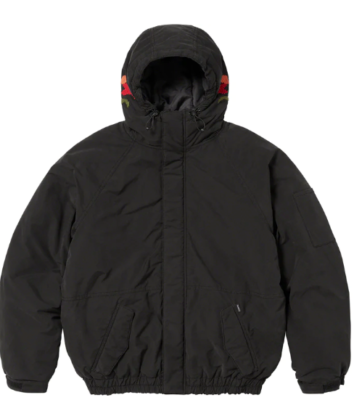 Supreme Needlepoint Hooded Jacket Black Size XL Flower Water