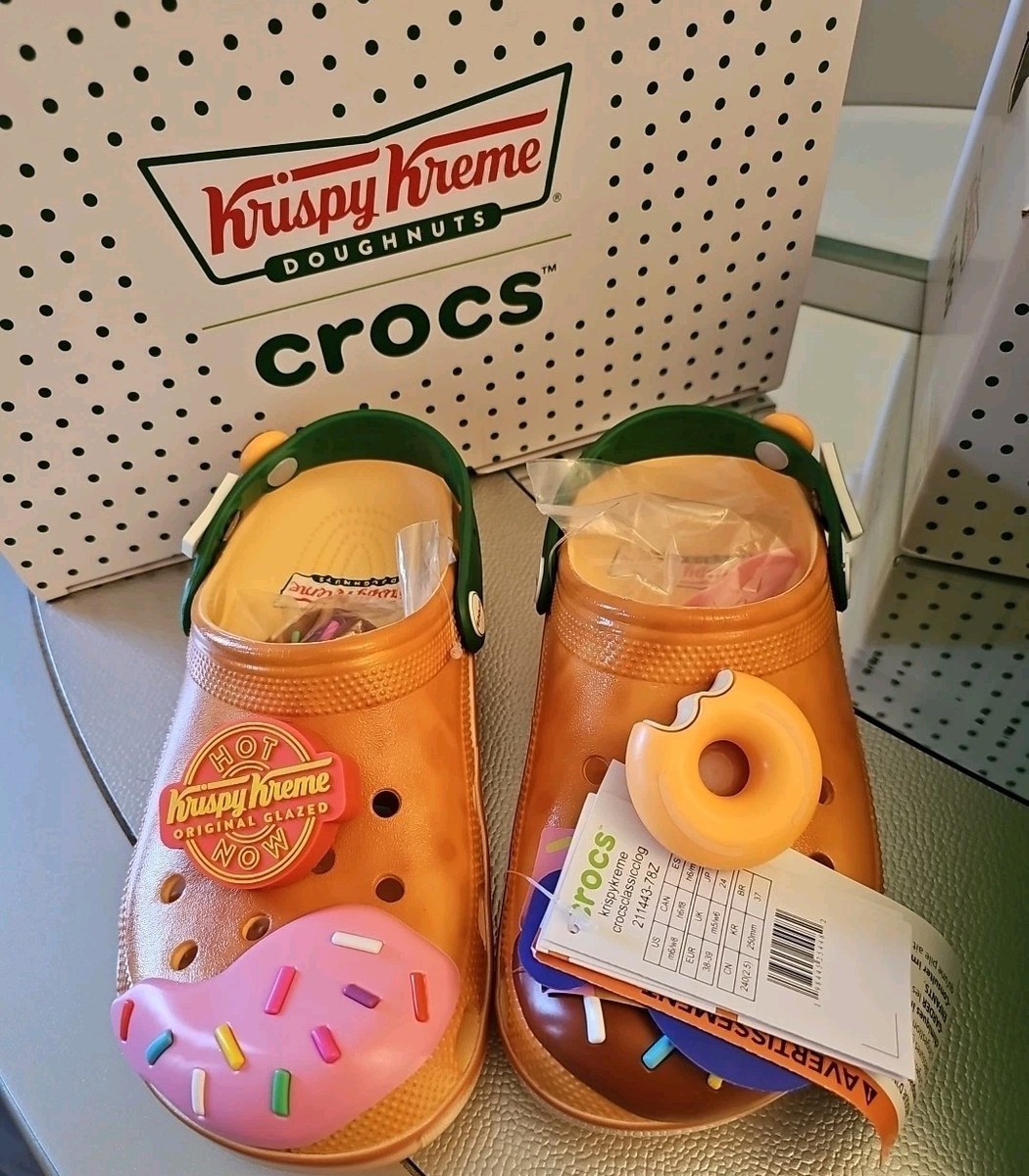 CROCS Krispy Kreme Classic Clog Golden Hour 211443 with Jibbitz