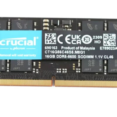 New Crucial 16GB DDR5 5600MHz PC5-44800 SODIMM Laptop Memory Ram