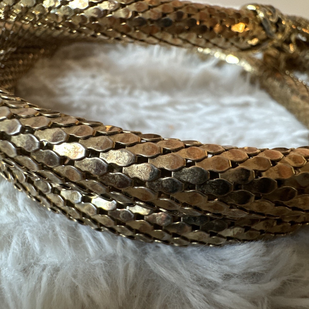VINTAGE WHITING & DAVIS GOLD ADJ MESH SNAKE Necklace / Belt 41” | eBay