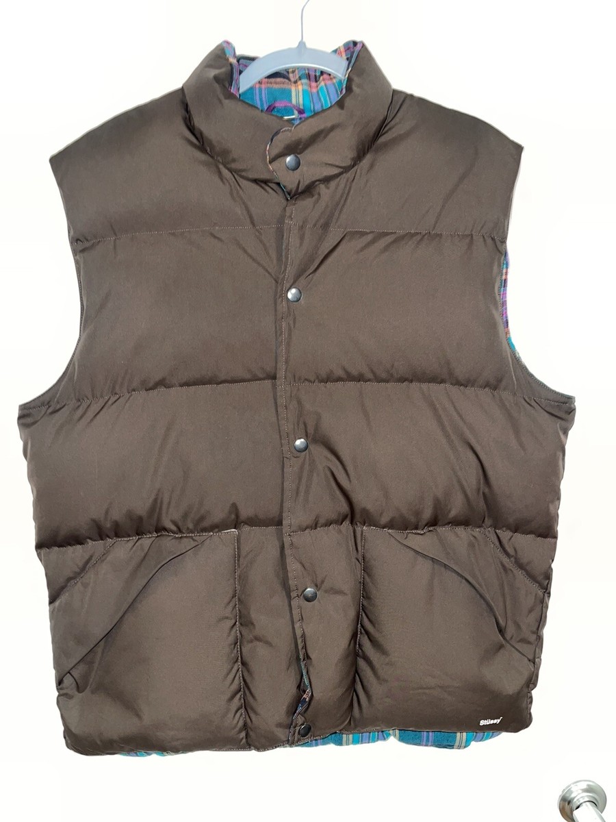 Stussy Mens Puffer Vest Size Large . Brown, Purple | eBay